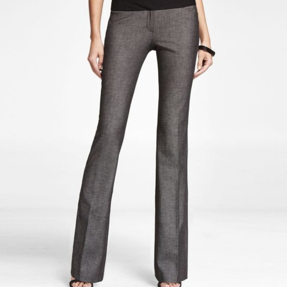 Express Editor Grey Lightweight Tweed Pants - Size 8S